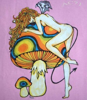 PSYCHEDELIC MUSHROOM NYMPH New One Love REGGAE T-shirt XL Pink