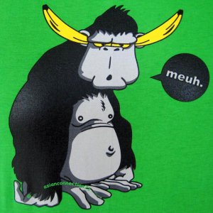 BANANA BRAINS meuh Monkey CISSE Ape T-shirt Asian L Green
