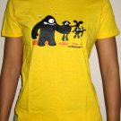FOOD CHAIN Cap Sleeve CISSE Darwin Disco Party Rave T-Shirt Misses S Small Yellow
