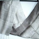 Thai Silver Grey and Brown New 100% Silk Fabric Scarf