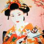 Japanese Ukiyoe Art Print Shirt Singlet TANK TOP GEISHA with SENSU Misses Size S Small