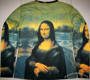 MONA LISA Leonardo Da Vinci LONG SLEEVE Fine Art Print T Shirt Misses M Medium