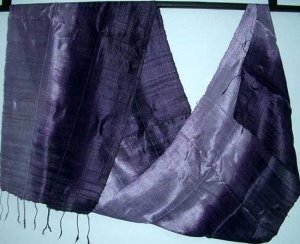 Thai Silk Fabric Scarf New Half and Half Mixed PURPLES 10-11