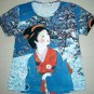 WINTER SNOW GEISHA New Japanese Ukiyoe Art Print TANK TOP L