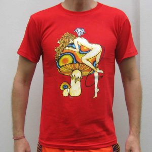 PSYCHEDELIC MUSHROOM NYMPH New T-shirt by REGGAE S RED