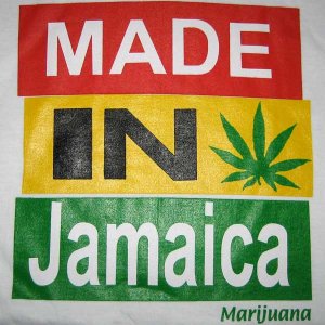 MADE IN JAMAICA Marijuana Roots Reggae T-shirt L White