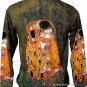 THE KISS Gustav Klimt Long Sleeve Fine Art Print T Shirt MENS L Large
