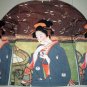 GEISHA with TEA LONG SLEEVE Japan Ukiyoe Art Print T Shirt Misses XL