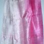 Thai Silk Fabric Scarf New Hand Crafted PINK and CREAM