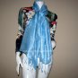 Thai Silk Fabric Scarf Shawl Hand Crafted Large BABY BLUE Direct from Thailand