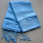 Thai Silk Fabric Scarf Shawl Hand Crafted Large BABY BLUE Direct from Thailand