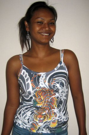 TIGER IREZUMI Sexy Japanese Biker Art Tattoo Shirt Singlet TANK TOP Misses XL