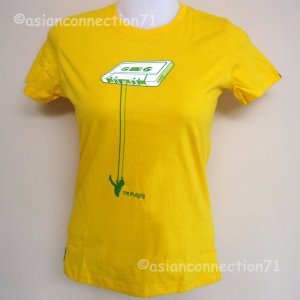 I'm Playing Tape Swing CISSE DJ Disco Rave Party T-shirt Asian S Small Yellow BNWT