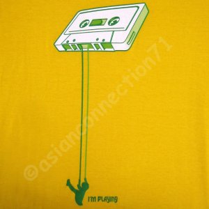 I'm Playing Tape Swing CISSE Disco DJ T-shirt Slim XXL Yellow BNWT! Clearance Sale!