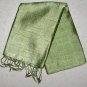 OLIVE GREEN Thai Silk Fabric Scarf Shawl Hand Craft