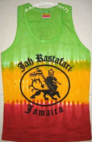 JAH RASTAFARI JAMAICA New Tie Dye REGGAE Tank Top S