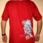 Okinawa Japanese SHISA LION Ronin Yakuza T-shirt L Large Red