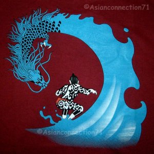 DRAGON SURF Japan Tattoo RONIN T-Shirt L Large RED Limited Edition
