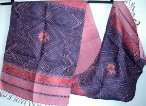Laotian KHOM JOK Silk Fabric Thai Laos Textile Art 5-2