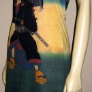 KABUKI New Japanese Ukiyoe Art Print Tank Top Dress XL 16-18