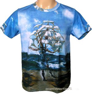 THE SHIP Fine Art Hand Print SALVADOR DALI T Shirt Men's Size XL