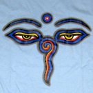 BUDDHA EYES Tibetan Meditation REGGAE T-Shirt XL BLUE