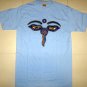 BUDDHA EYES Tibetan Meditation REGGAE T-Shirt XL BLUE