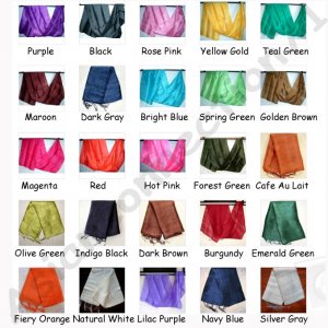 7 Thai Pure Silk Fabric Scarves Wholesale Lot 25 Colors Direct from Thailand