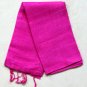 Thai Pure Silk Fabric Scarf MAGENTA Pink New Hand Craft