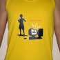 SHUT DOWN Otaku CISSE Gamer Shirt Singlet TANK TOP Asian L Yellow