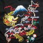 MAP of JAPAN Cool New EMBROIDERED T-shirt Asian M Black