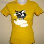 FLYING COW Fun Cisse Disco Party Rave Cotton T-shirt Misses S Small BNWT!