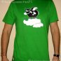 FLYING COW Fun CISSE Disco Club Party Rave T-Shirt Slim Fit Asian M Medium Green BNWT