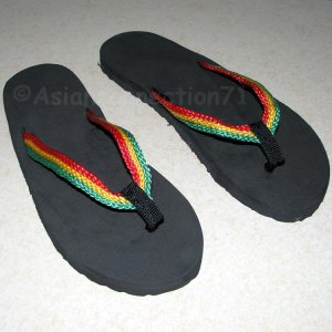 ROOTS RASTA REGGAE New Flip Flops Beach Sandals Size 10