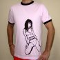 FOR HERE OR TO GO Sexy Scooter Monkey Japan Hentai Girl T-Shirt Mens L LargePink