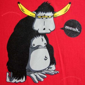 BANANA BRAINS meuh CISSE Ape T-shirt Asian L Red Funky Monkey