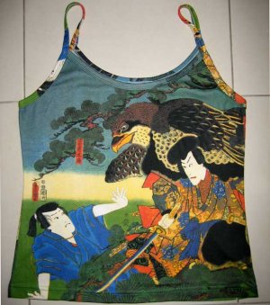 Hayabusa Samurai Japan Ukiyoe Art Print Shirt Singlet TANK TOP Misses S Small