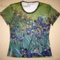 IRISES Van Gogh Long Sleeve Fine Art Print T Shirt Misses Size M Medium