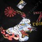 Ronin 7 Gold Foil Print Japan Yakuza T shirt S Small Black