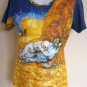 LA SIESTE Van Gogh Fine Art Print Cap Sleeve T-Shirt Misses XL