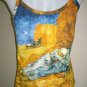 LA SIESTE Van Gogh Art Print Singlet TANK TOP Shirt Misses L Large
