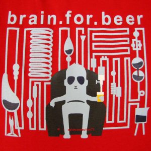 BRAIN FOR BEER Drunkard CISSE T-Shirt Asian XL RED Cheers