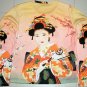Geisha with Sensu Japan Art Bag Sling Purse Messenger Tote L Large
