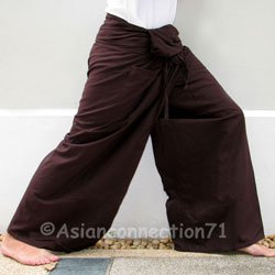 Thai XXXL Plus Size Cotton Fisherman Pants Yoga Trousers SOLID GREEN