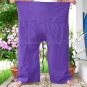 Thai XXXL Plus Size Cotton Fisherman Yoga Pants SOLID PURPLE