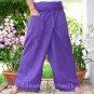 Thai XXXL Plus Size Cotton Fisherman Yoga Pants SOLID PURPLE