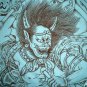 Japan RAIJIN THUNDER GOD Irezumi Tattoo Short Sleeve T Shirt L Brown