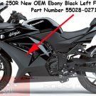Kawasaki Ninja 250R EX250 OEM Left LH Fairing Cowling EBONY BLACK Genuine 55028-0271-H8 2008-2012