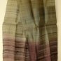 Thai Silk Fabric Scarf New Hand Craft GREEN GOLD BROWN