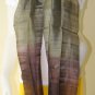 Thai Silk Fabric Scarf New Hand Craft GREEN GOLD BROWN